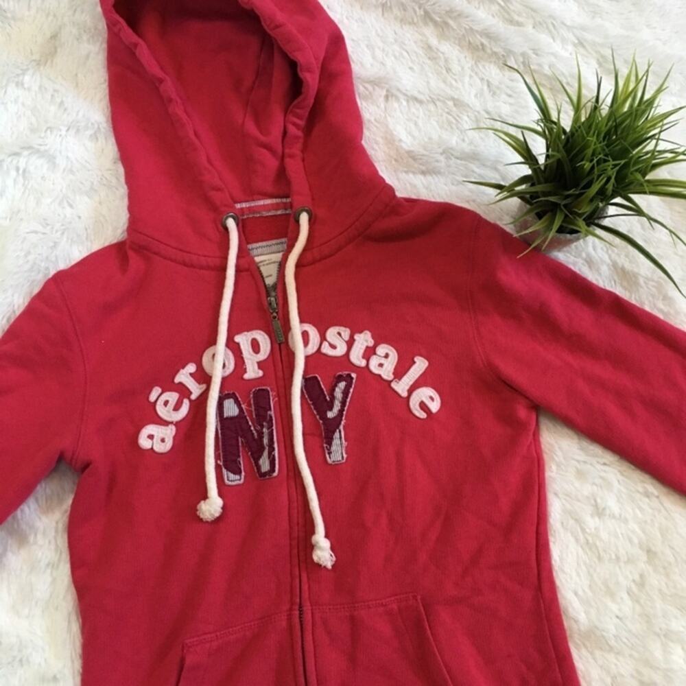 Pink Medium 3/4 Zipper Sweatshirt Top